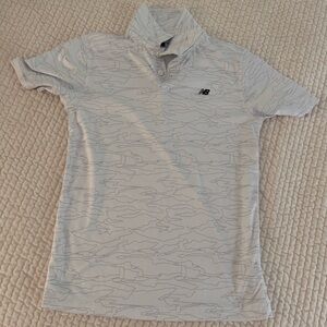 New Balance golf shirt. White with gray lines. Size 12.